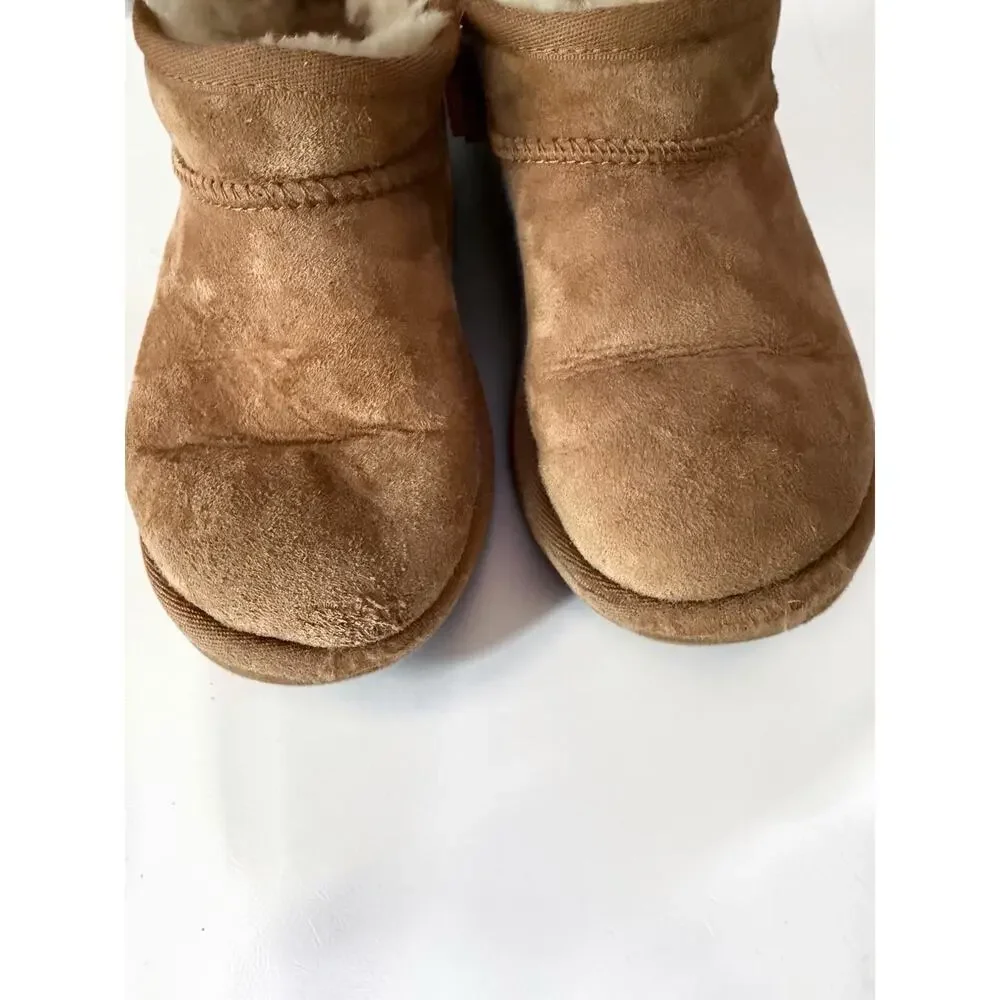 UGG Classic Ultra Mini Toddler Boots Chestnut Suede Size 12